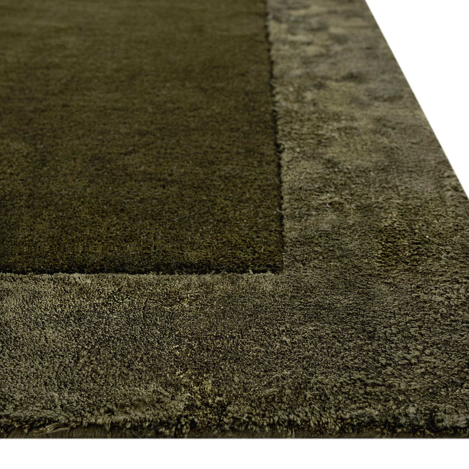 Albi Moss Green Hand Tufted Wool & Viscose Rug - Image 7