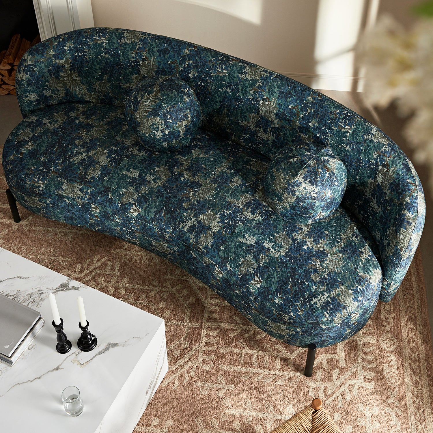 Amboise 3-Seater Curved Sofa with Ball Cushions, Julien Linen Blend - Image 3