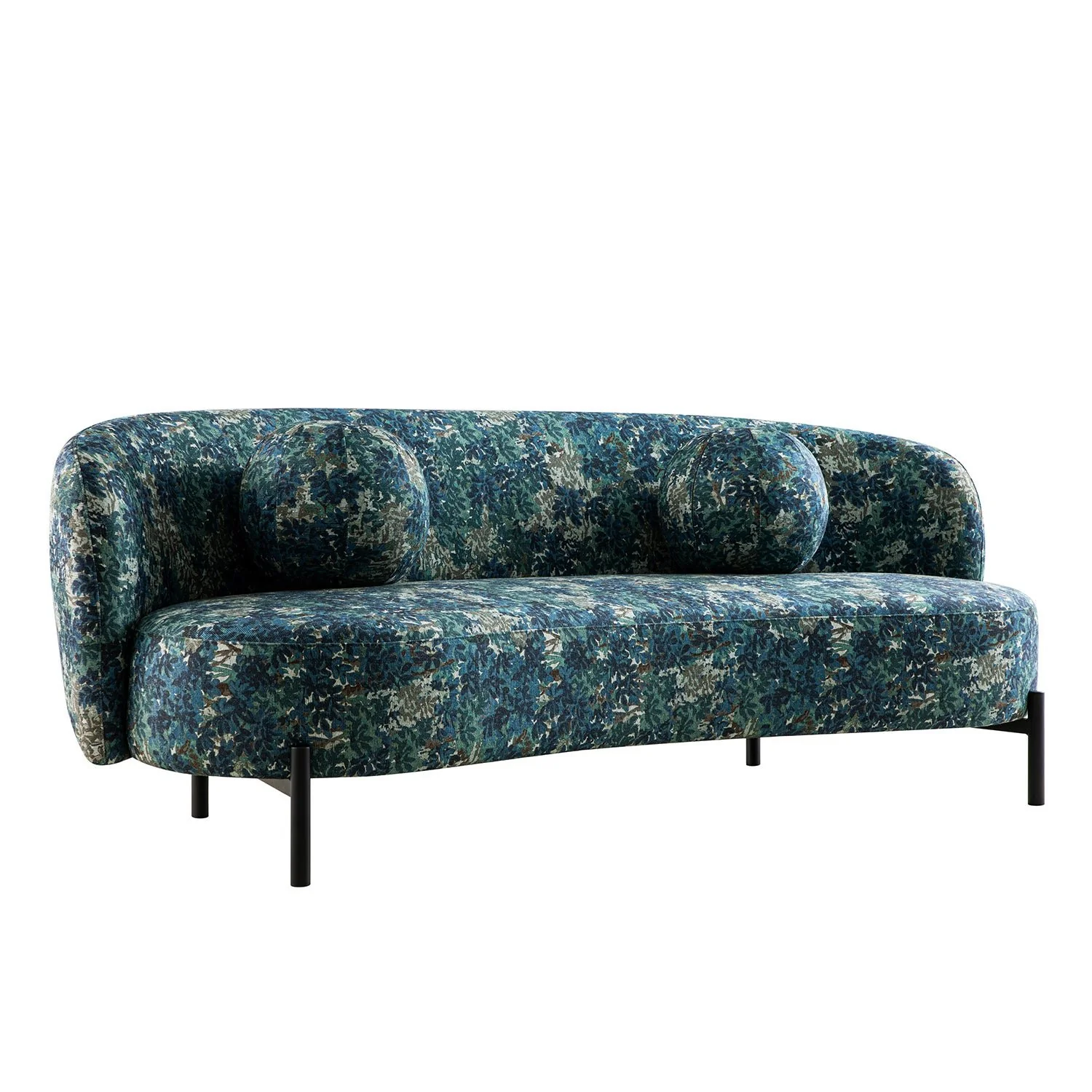 Amboise 3-Seater Curved Sofa with Ball Cushions, Julien Linen Blend - Image 8