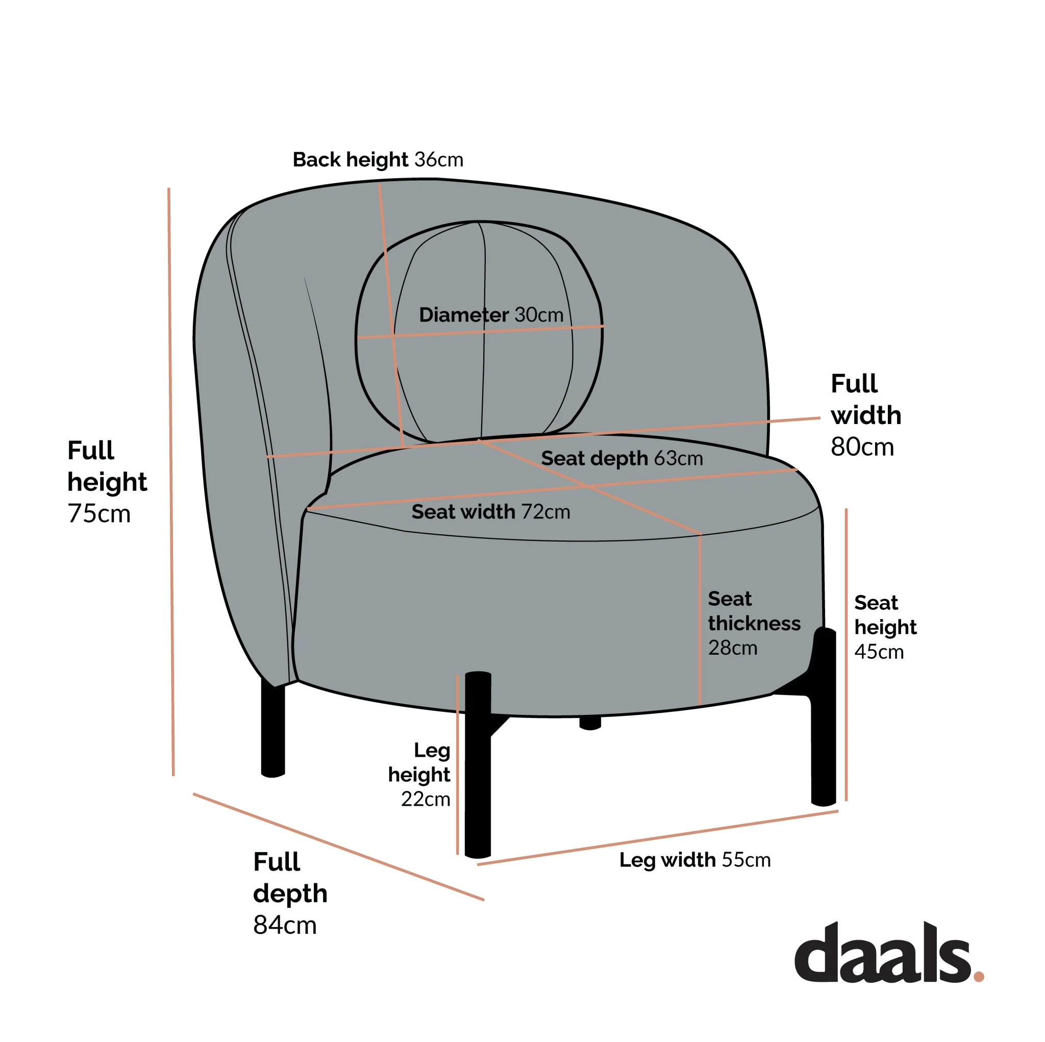 Amboise Armchair with Ball Cushion, Julien Linen Blend - Image 9
