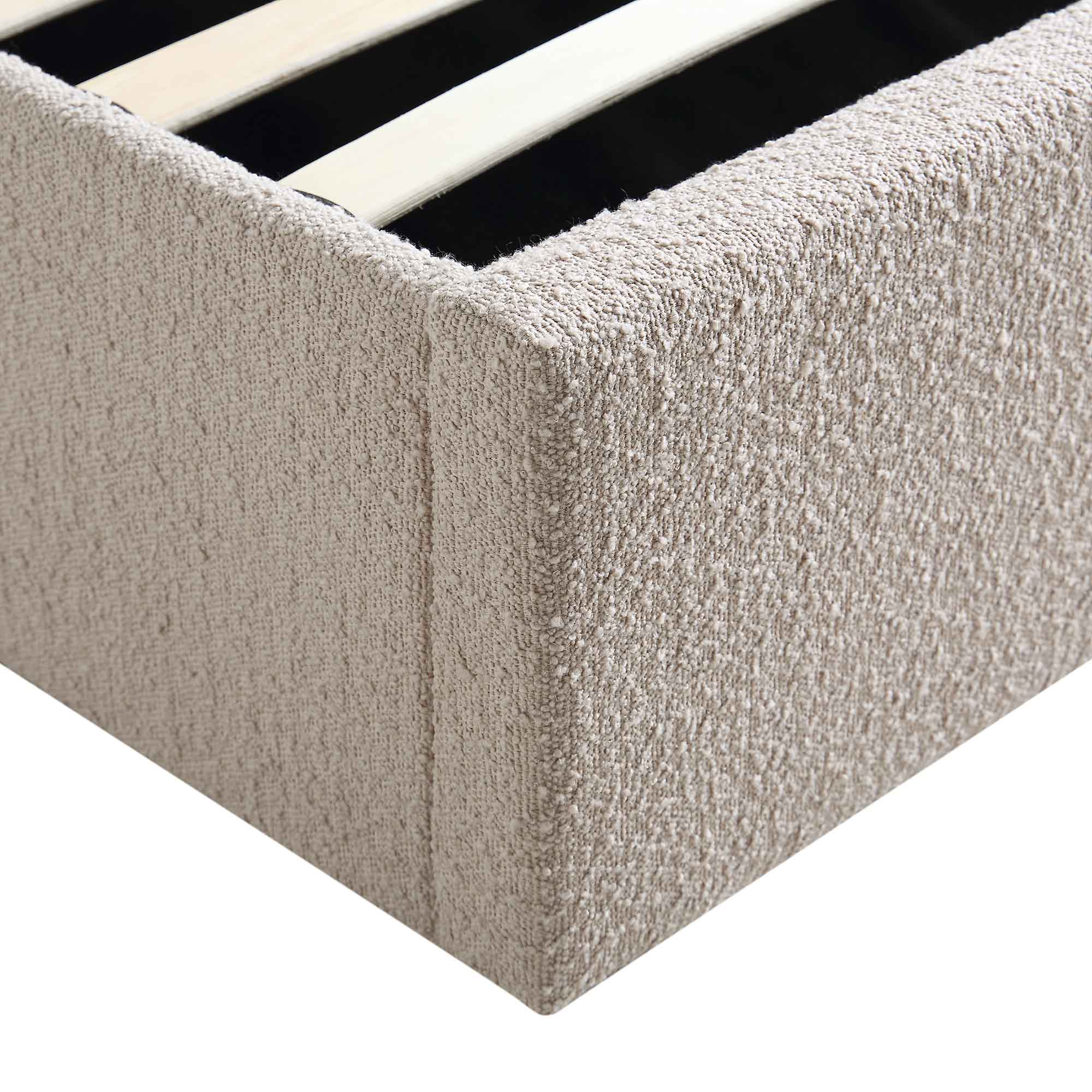 Archer Taupe Boucle Ottoman Storage Bed - Image 13