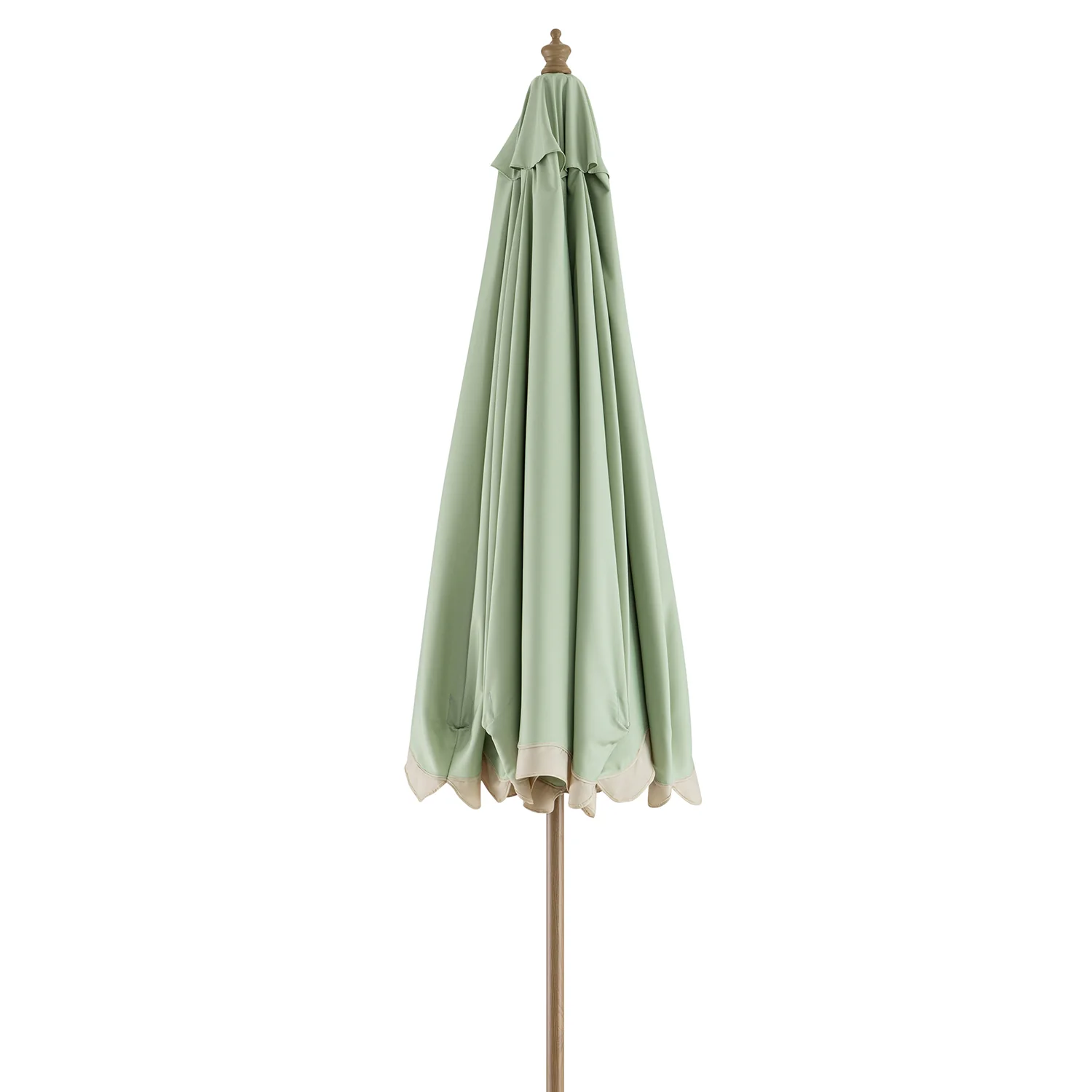 Colette Riviera Scalloped Garden Tilt Parasol, Celadon Green and Beige - Image 4