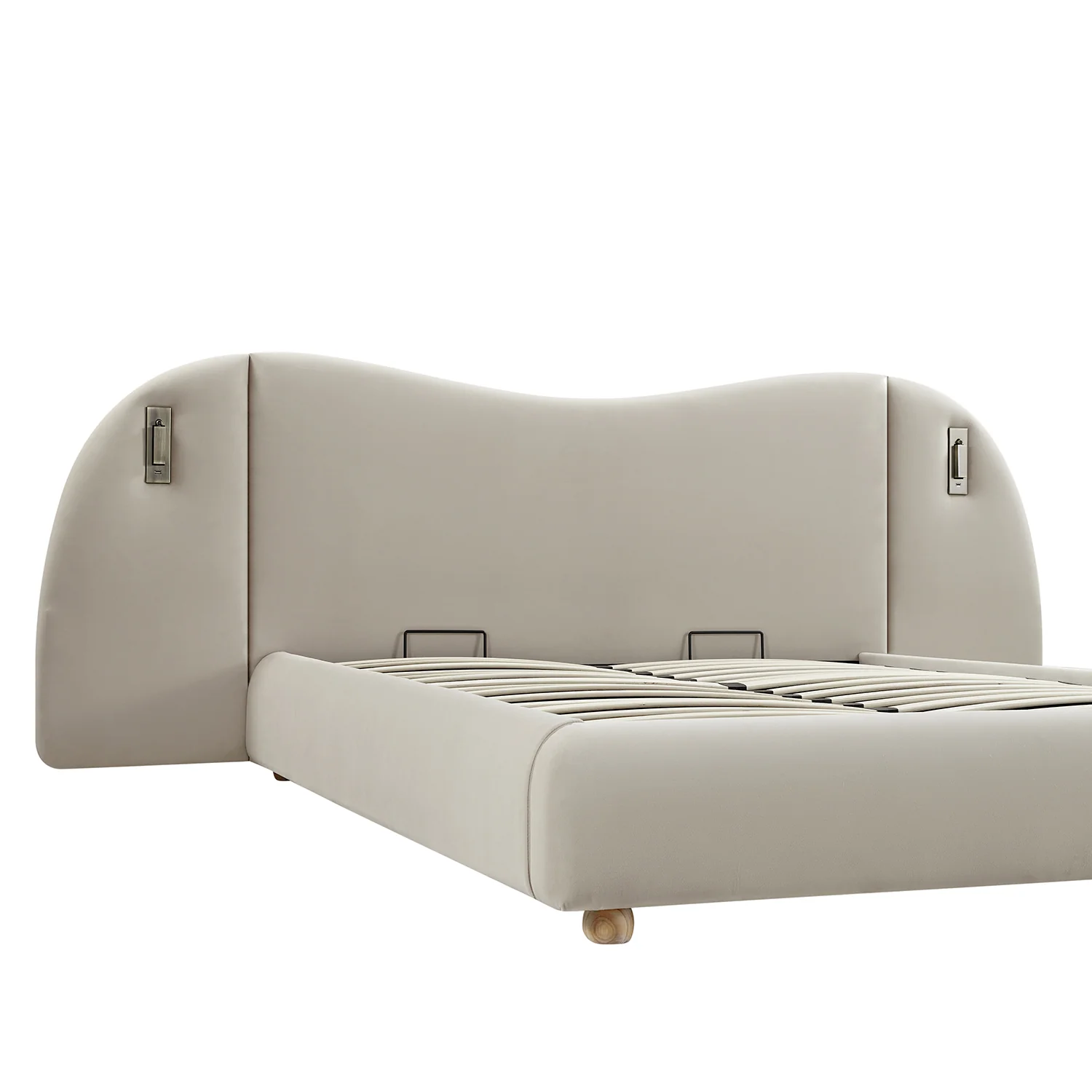 Egerie Extended Headboard Ottoman Storage Bed, Champagne Velvet - Image 16