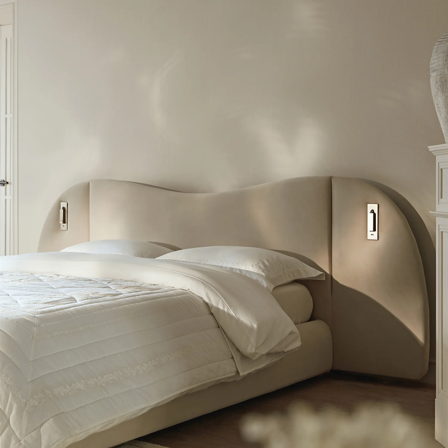 Egerie Extended Headboard Ottoman Storage Bed, Champagne Velvet - Image 4
