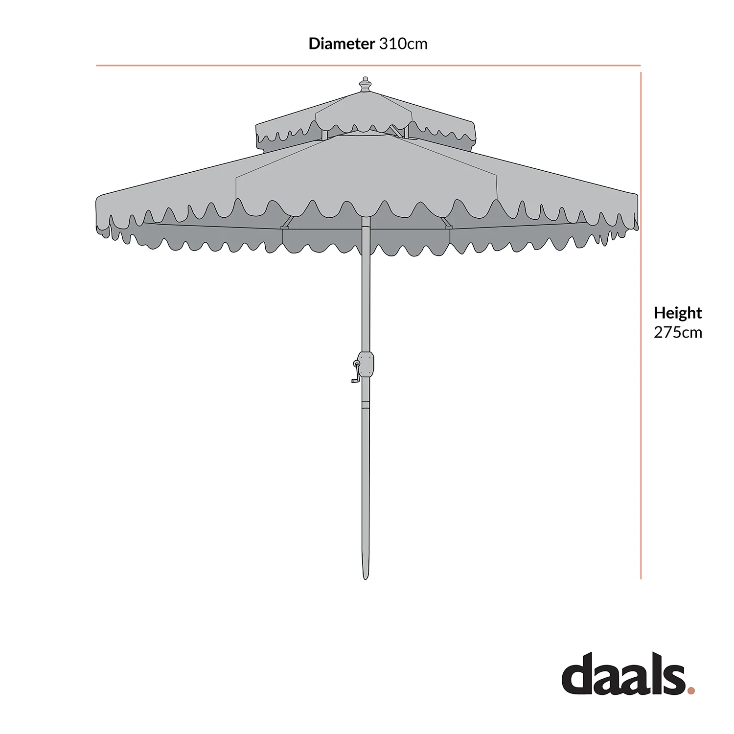 Fabienne Sage Green and White Striped 3M Double Top Crank and Tilt Parasol - Image 5