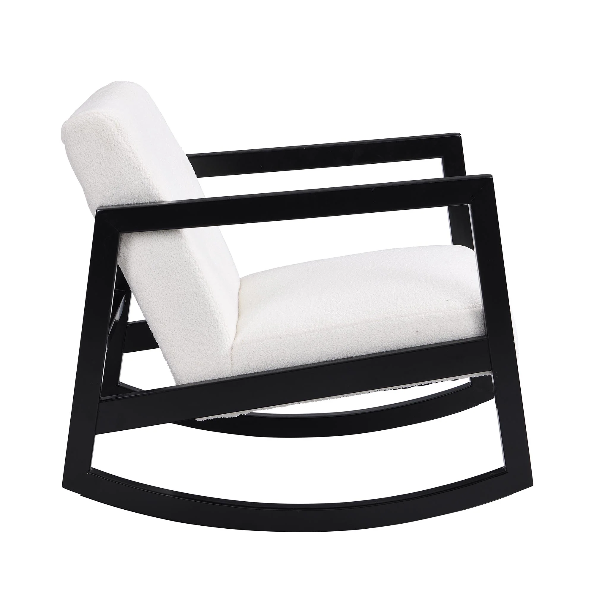 Fyne Ecru Boucle Rocking Armchair, Black Frame - Image 6