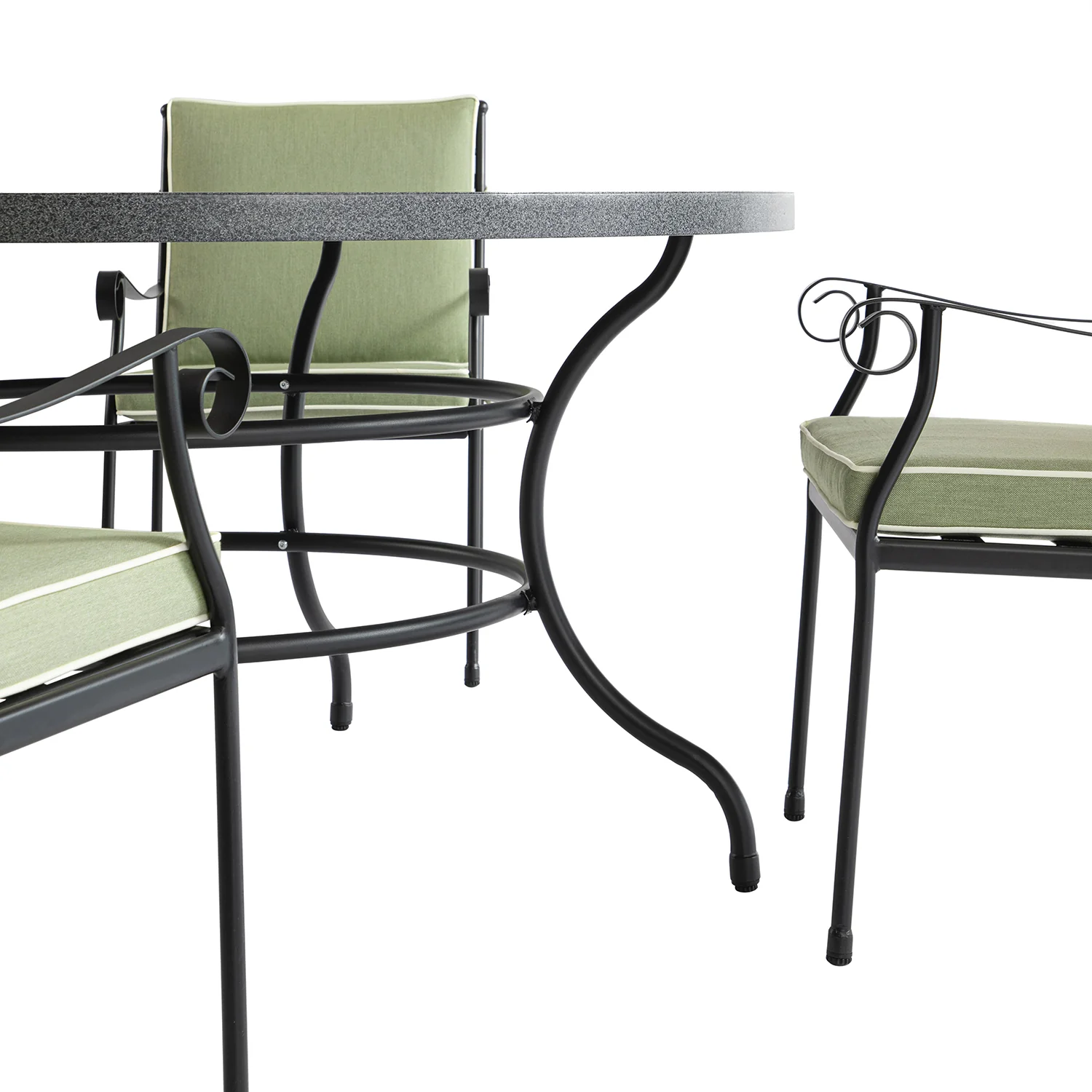 Haymes Indoor and Outdoor Metal 6-Seater Round Dining Set, Reseda Green - Image 11