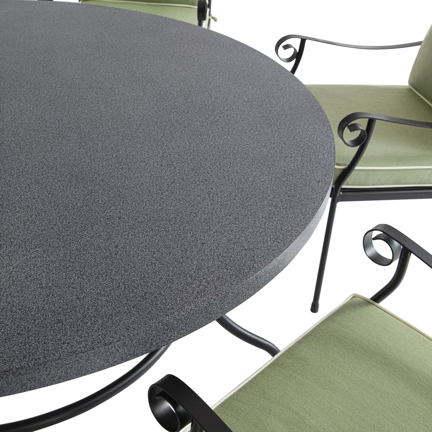 Haymes Indoor and Outdoor Metal 6-Seater Round Dining Set, Reseda Green - Image 12