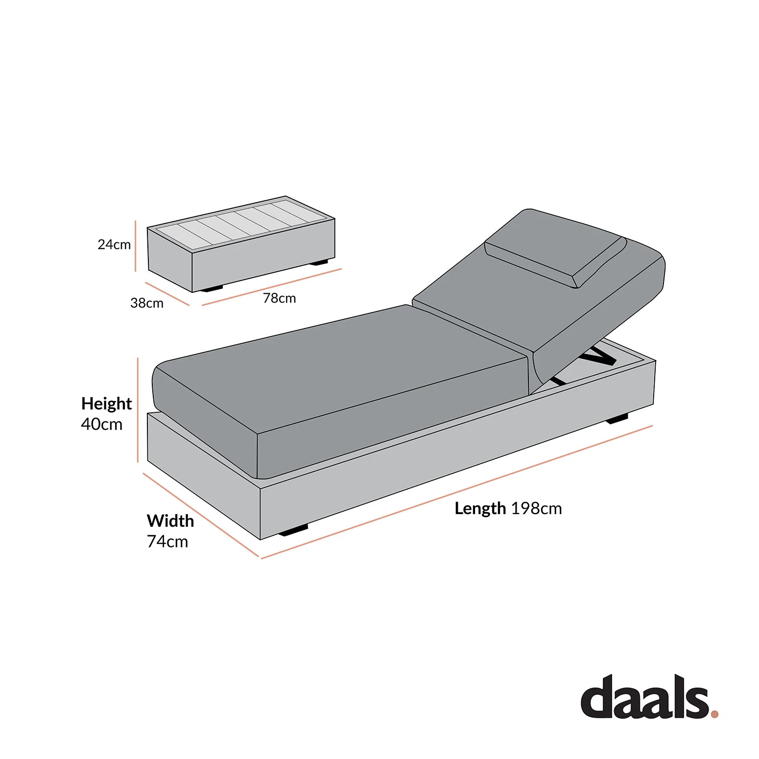 Jardin Aluminium Outdoor Sun Lounger Set, Pumice - Image 6