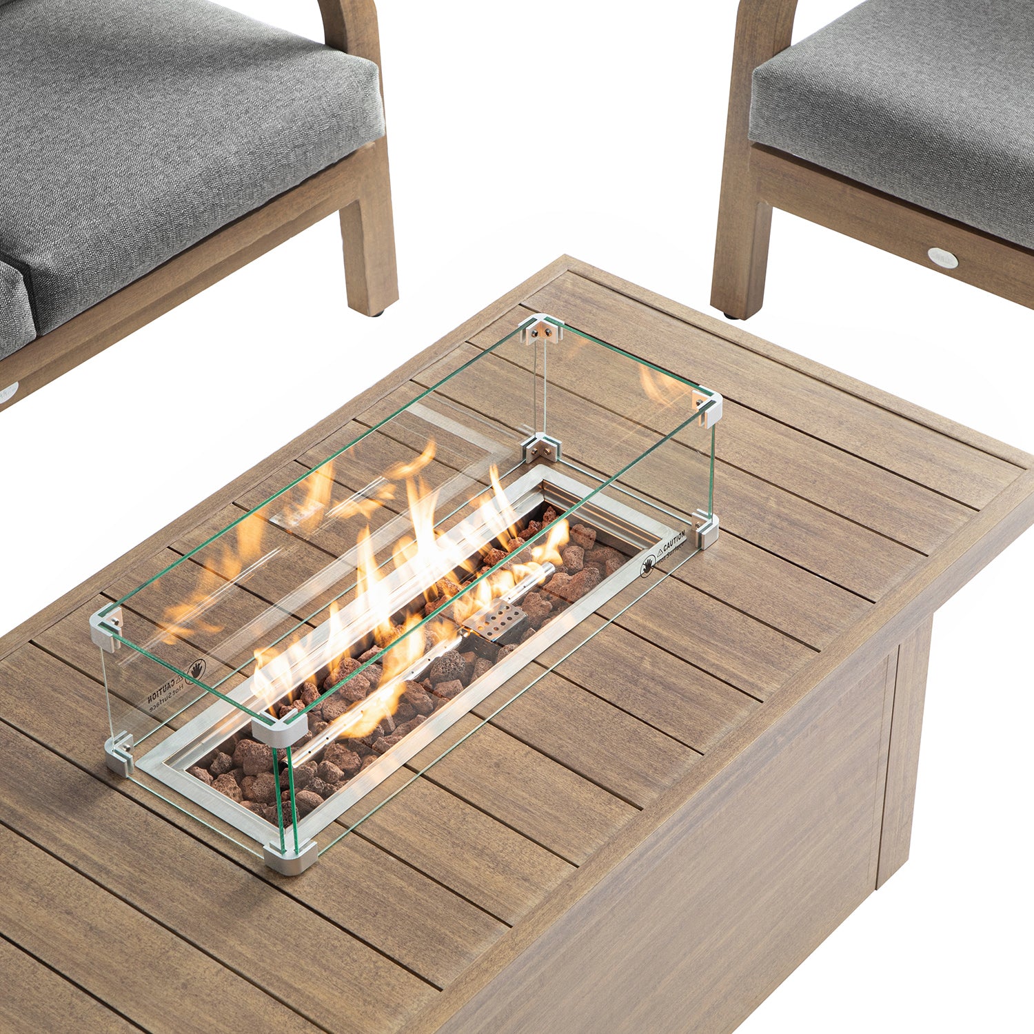 Manresa Rope 5-Seater Firepit Sofa Set, Natural and Grey - Image 7