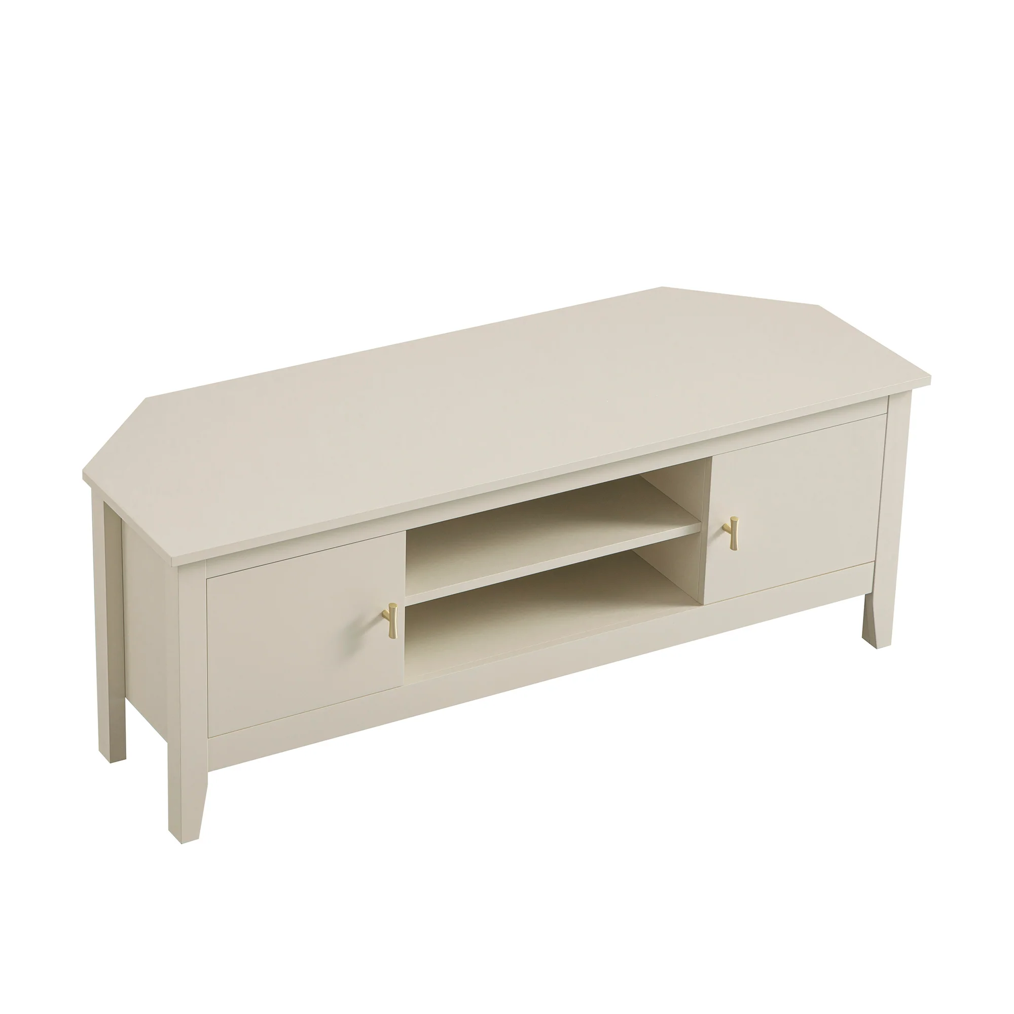 Oakham 120cm Corner TV Unit, Shaded White - Image 7
