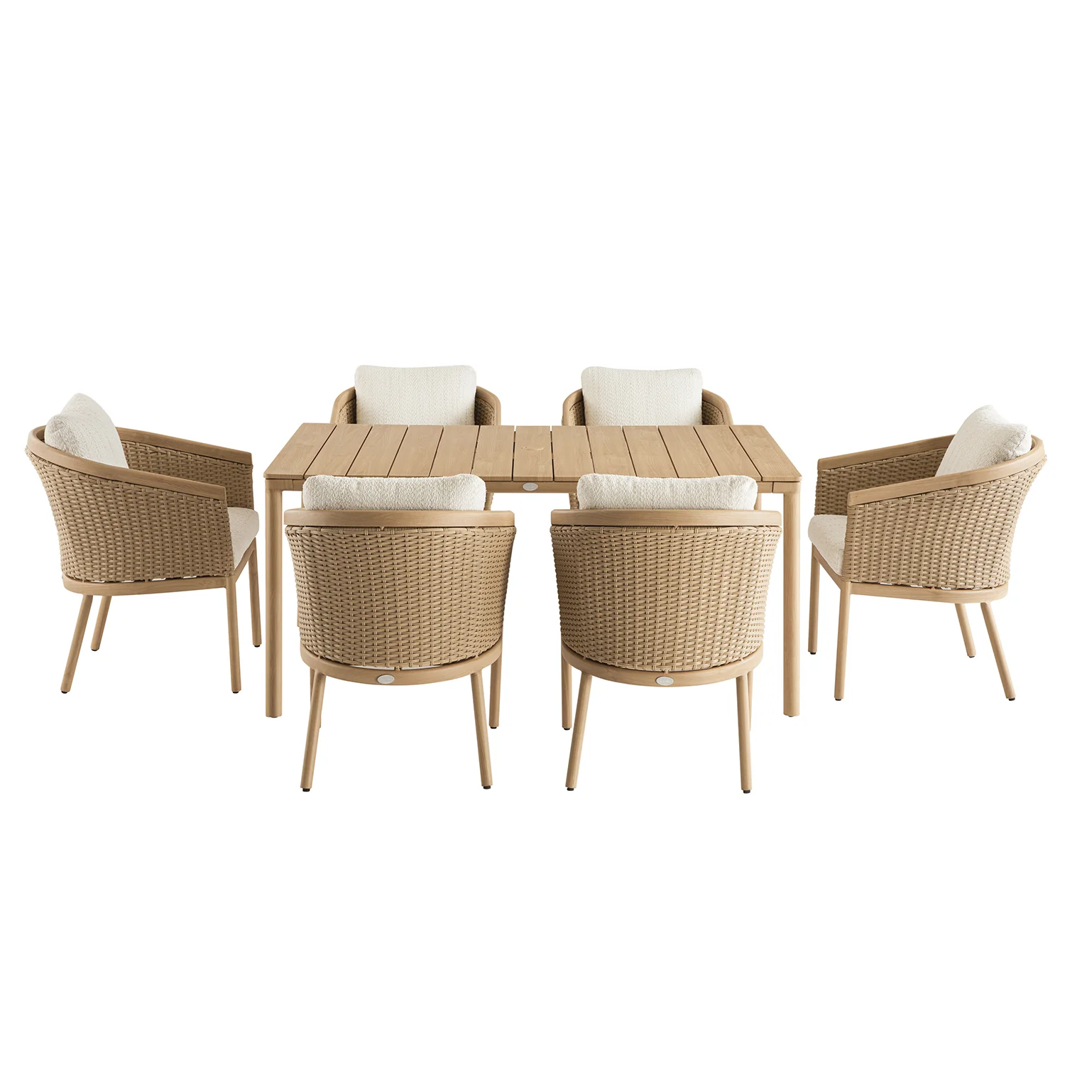Panarea Indoor and Outdoor Wicker 6-Seater Rectangular Dining Set - Image 10