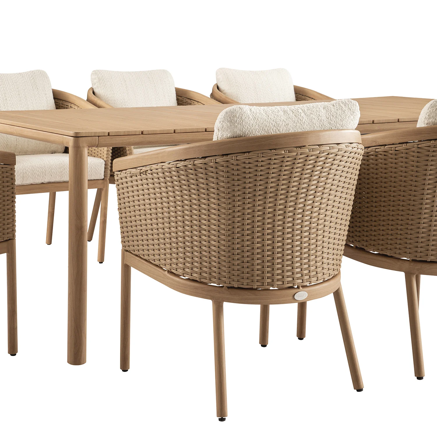 Panarea Indoor and Outdoor Wicker 8-Seater Rectangular Dining Set - Image 6